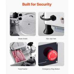 VEVOR Automatic Meat Slicer, 180W + 370W Deli Slicer with a 12 inch Premium 65Mn Blade, 0-0.3 inch Adjustable Thickness, Electric Food Slicer Machine for Meat, Vegetables, Hard Bread, and Cheese
