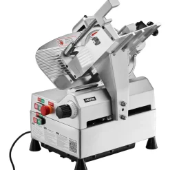 VEVOR Automatic Meat Slicer, 500W, Electric Deli Slicer Machine with 10 inch Sharp 75Cr1 Steel Blade, 0-0.67 inch Adjustable Thickness, 633 RPM Fast Slicing, for Frozen Meat, Cheese, and Bread