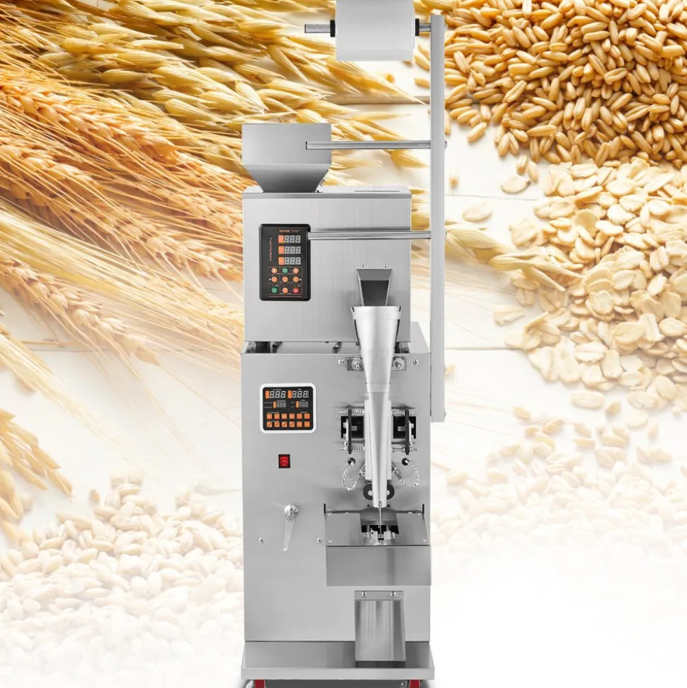 VEVOR Automatic Particle Packaging Machine, 0.002-0.22lbs/1-100g, Multi-Function Pouch Powder Sachet Weighting Filling Packing Machine, Powder Filler Machine for Tea Seeds Grains Flour Beans Glitter