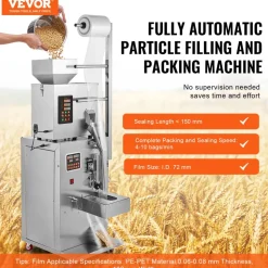 VEVOR Automatic Particle Packaging Machine, 0.002-0.22lbs/1-100g, Multi-Function Pouch Powder Sachet Weighting Filling Packing Machine, Powder Filler Machine for Tea Seeds Grains Flour Beans Glitter
