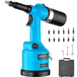 VEVOR Automatic Pneumatic Rivet Nut Gun Kit with 13PCS SAE & Metric Gun Heads, Industrial-Grade 5620LBS Pulling Force, Air Rivet Nut Tool for Automotive, Construction, Industrial Manufacturing