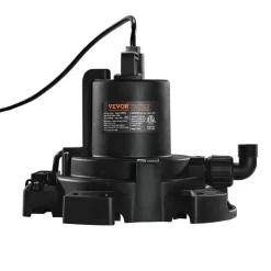 VEVOR Automatic Pool Cover Pump, 1/2 HP 1600 GPH, 120V Submersible Swimming Pool Cover Pump with 25 ft Power Cord, 25 ft Max Head Lift, Water Removal and Transfer Pump, for Pool Draining Hot Tubs