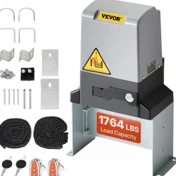 VEVOR Automatic Sliding Gate Opener 1400LBS with 2 Remote Controls, Gate Operator Hardware Kit for Security, Move Speed 43ft Per Min, Electric Rolling Driveway Slide Gate Motor