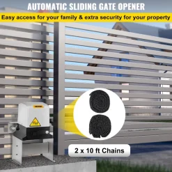 VEVOR Automatic Sliding Gate Opener 1400LBS with 2 Remote Controls, Gate Operator Hardware Kit for Security, Move Speed 43ft Per Min, Electric Rolling Driveway Slide Gate Motor