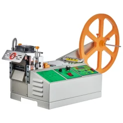 VEVOR Automatic Webbing Cutting Machine, Hot and Cold Ribbon Cutting Machine with Adjustable Temperature and LCD Display, Zipper Tapes Cutter for Nylon Webbing, Elastic Bands, Shoelaces
