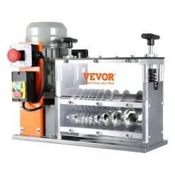 VEVOR Automatic Wire Stripping Machine, 0.06''-1.57'' Electric Motorized Cable Stripper, 750 W, 98 ft/min Wire Peeler with Visible Stripping Depth Reference, 10 Channels for Scrap Copper Recycling