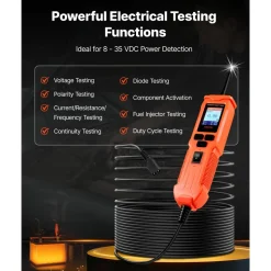 VEVOR Automotive Circuit Tester, 8 - 35 DCV Power Circuit Probe Tester with TFT Color Display and Lighting, Automotive Power Tester Probe with 19.7 ft / 6 m Cable, 2-in-1 Electrical Detector Finder