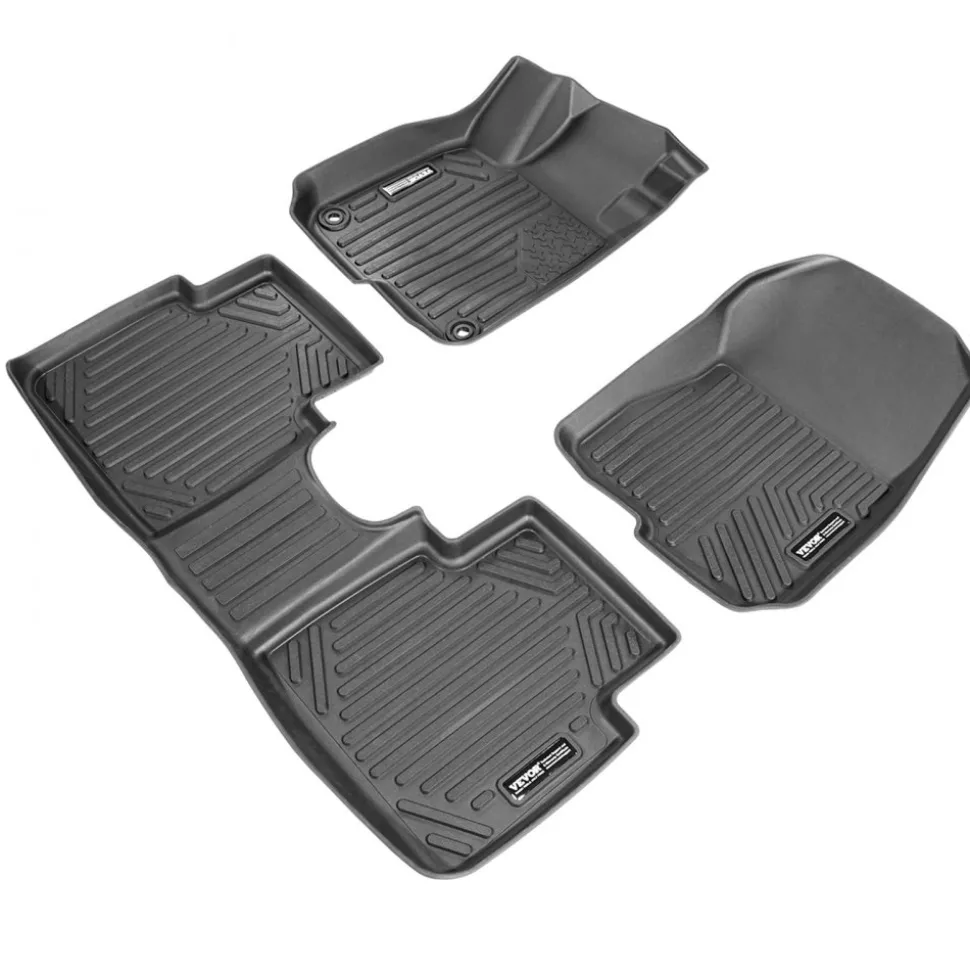 VEVOR Automotive Floor Mats, Fits for Honda CR-V (Hybrid Models) 2017-2022, 3 pcs Front and 2nd Row Liners, All Weather Custom Fit TPE Vehicle Floor Mats, Easy to Clean Floor Liners for SUV, Black