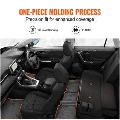 VEVOR Automotive Floor Mats, Fits for Toyota RAV4 (Not for Hybrid or Prime) 2019-2024, 3 pcs Front and 2nd Row Liners, All Weather Custom Fit TPE Vehicle Floor Mats, Easy to Clean for SUV, Black