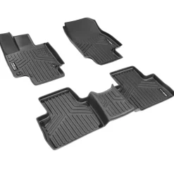 VEVOR Automotive Floor Mats, Fits for Toyota RAV4 (Not for Hybrid or Prime) 2019-2024, 3 pcs Front and 2nd Row Liners, All Weather Custom Fit TPE Vehicle Floor Mats, Easy to Clean for SUV, Black