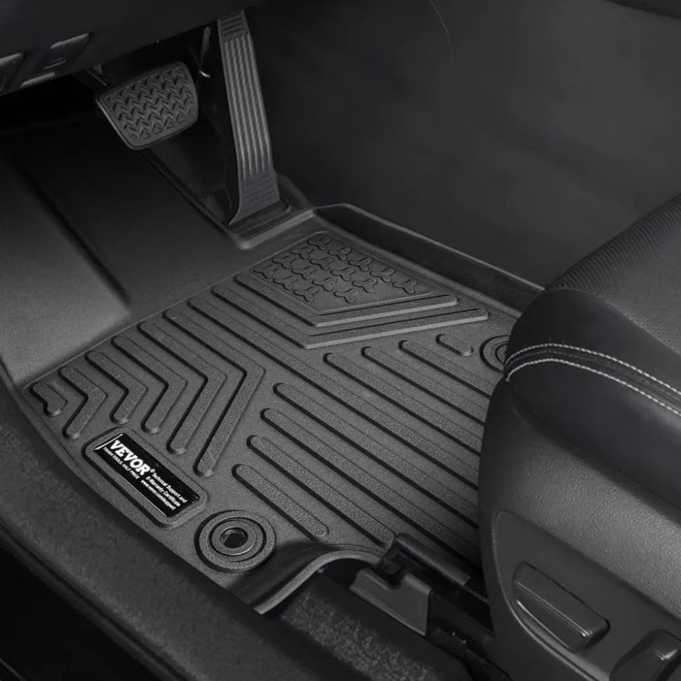 VEVOR Automotive Floor Mats, Fits for Toyota RAV4 (Not for Hybrid or Prime) 2019-2024, 3 pcs Front and 2nd Row Liners, All Weather Custom Fit TPE Vehicle Floor Mats, Easy to Clean for SUV, Black