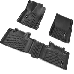 VEVOR Automotive Floor Mats, Fits for Toyota RAV4 (Not for Hybrid or Prime) 2019-2024, 3 pcs Front and 2nd Row Liners, All Weather Custom Fit TPE Vehicle Floor Mats, Easy to Clean for SUV, Black