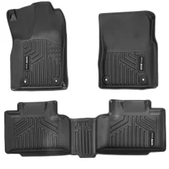 VEVOR Automotive Floor Mats, Fits for Dodge Durango / Jeep Grand Cherokee 2016-2024 / 2016-2021, 3 pcs Front and 2nd Row Liners, All Weather Custom Fit TPE Vehicle Floor Mats, Easy to Clean, Black