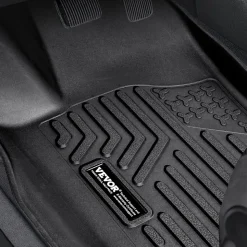 VEVOR Automotive Floor Mats, Fits for Dodge Durango / Jeep Grand Cherokee 2016-2024 / 2016-2021, 3 pcs Front and 2nd Row Liners, All Weather Custom Fit TPE Vehicle Floor Mats, Easy to Clean, Black