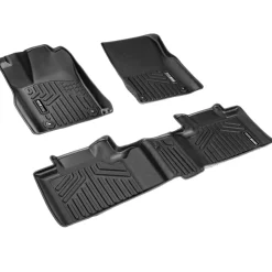 VEVOR Automotive Floor Mats, Fits for Dodge Durango / Jeep Grand Cherokee 2016-2024 / 2016-2021, 3 pcs Front and 2nd Row Liners, All Weather Custom Fit TPE Vehicle Floor Mats, Easy to Clean, Black