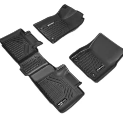 VEVOR Automotive Floor Mats, Fits for Dodge Durango / Jeep Grand Cherokee 2016-2024 / 2016-2021, 3 pcs Front and 2nd Row Liners, All Weather Custom Fit TPE Vehicle Floor Mats, Easy to Clean, Black