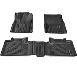 VEVOR Automotive Floor Mats, Fits for Dodge Durango / Jeep Grand Cherokee 2016-2024 / 2016-2021, 3 pcs Front and 2nd Row Liners, All Weather Custom Fit TPE Vehicle Floor Mats, Easy to Clean, Black