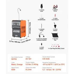 VEVOR Automotive Smoke Machine Leak Detector, DC 12V EVAP Vacuum Diagnostic Tester with Built-in Air Pump, Dual-Mode Vacuum Pipeline Fuel Diagnostic Detector for Cars, Motorcycles, Trucks, Boats, ATVs