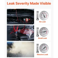 VEVOR Automotive Smoke Machine Leak Detector, DC 12V EVAP Vacuum Diagnostic Tester with Built-in Air Pump, Pressure Gauge, Flow Meter, Oil Level Gauge, 2-Mode for Cars, Motorcycles, Trucks, Boats, ATV