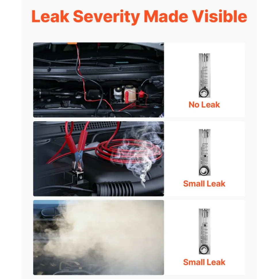 VEVOR Automotive Smoke Machine Leak Detector, DC 12V EVAP Vacuum Diagnostic Tester with Built-in Air Pump & Flow Meter, 1 PSI Vacuum Pipeline Fuel Diagnostic Detector for Cars, Motorcycles, Trucks