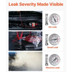 VEVOR Automotive Smoke Machine Leak Detector, DC 12V EVAP Vacuum Diagnostic Tester with Air Pump, Pressure Gauge, Flow Meter & Oil Level Gauge, Dual-Mode for Cars, Motorcycles, Trucks, Boats, ATVs