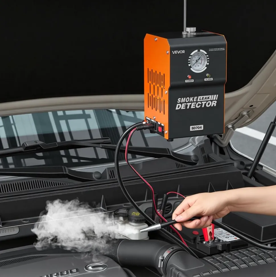 VEVOR Automotive Smoke Machine Leak Detector, DC 12V EVAP Vacuum Diagnostic Tester with Built-in Air Pump & Pressure Gauge, 2-Mode Pipeline Fuel Detector for Cars, Motorcycles, Trucks, Boats, ATVs