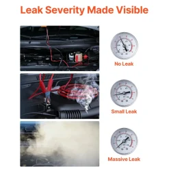 VEVOR Automotive Smoke Machine Leak Detector, DC 12V EVAP Vacuum Diagnostic Tester with Built-in Air Pump & Pressure Gauge, 2-Mode Pipeline Fuel Detector for Cars, Motorcycles, Trucks, Boats, ATVs