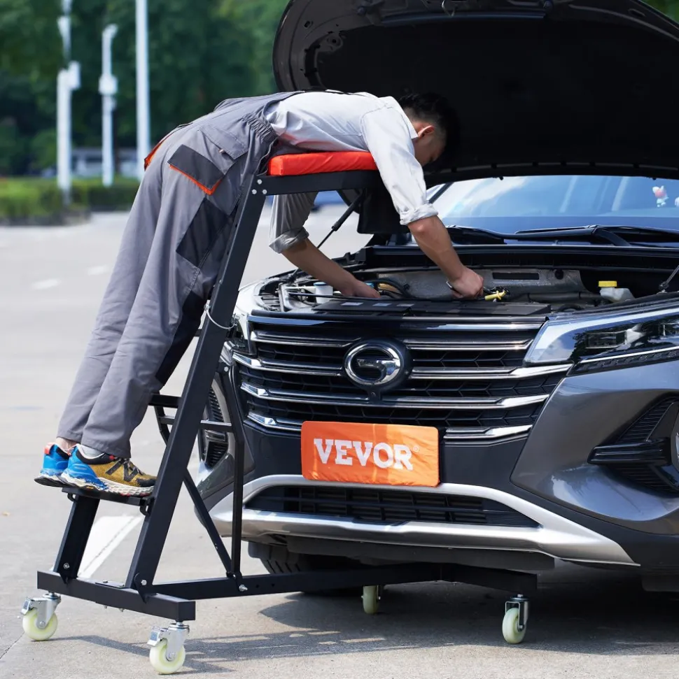 VEVOR Automotive Top Creeper, with Adjustable Height 49.6" to 75.6", 400 LBS Capacity High Creeper, 4 Swivel Caster Wheels, Heavy Duty Creeper for Auto Repair and Maintenance