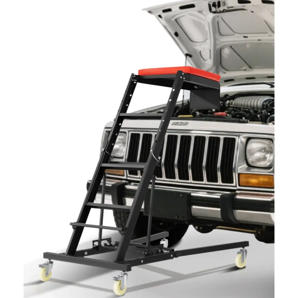 VEVOR Automotive Top Creeper, with Adjustable Height 48" to 76", 400 LBS Capacity High Creeper, 4 Swivel Caster Wheels, Heavy Duty Creeper for Auto Repair and Maintenance