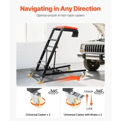 VEVOR Automotive Top Creeper, with Adjustable Height 48