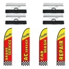 VEVOR Auto Repair Advertising Feather Flag with Pole Kit, Advertising Flags for Business Outside, Includes 4 Banner Flags, 4 Poles, 4 Ground Stakes, Swooper Flags for Businesses 16.3 FT