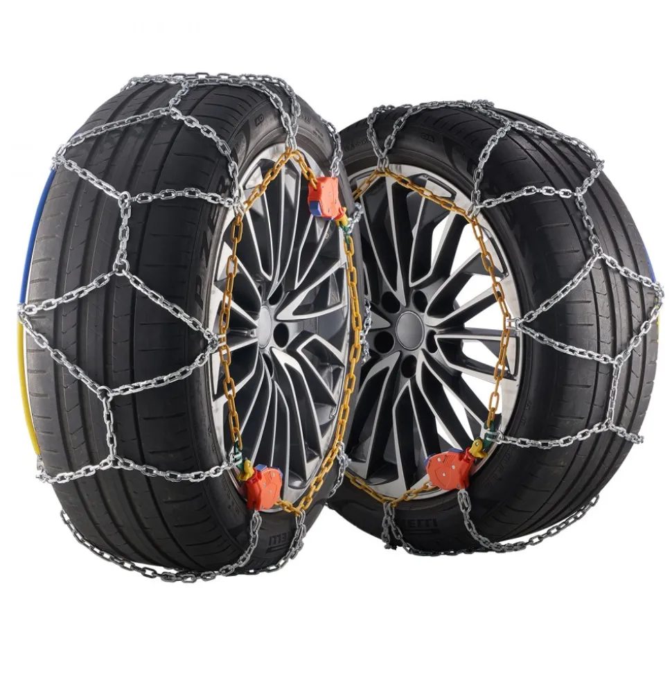 VEVOR Auto Tightening Snow Chains, Diamond Mesh Traction Wheel Chains for Anti-slip, Alloy Steel Tire Chains for Tires 265/75-15, 265/75-16, LT265/75-16, 255/75-17, LT255/75-17, 275/45-22, 265/70-16
