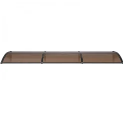 VEVOR Awnings for Door Entrance, 38 x 117 in, Exterior Front Door Window Awnings with Drainage & ABS Bracket, Rain Snow Sun Protection, Overhang Polycarbonate Door Canopy for Porch Patio, Brown