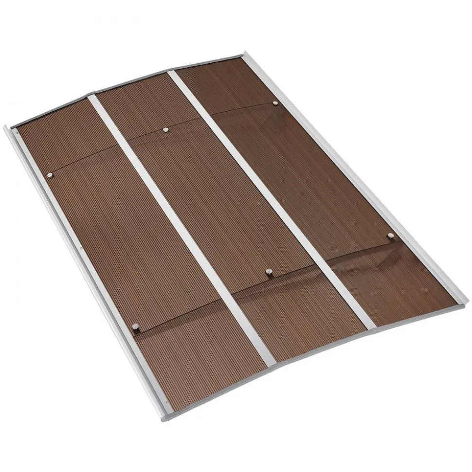 VEVOR Awnings for Door Entrance, 37 x 47 in, Exterior Front Door Window Awnings with Drainage & ABS Bracket, Rain Snow Sun Protection, Overhang Polycarbonate Door Canopy for Porch Patio, Brown