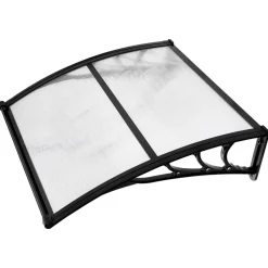 VEVOR Awnings for Door Entrance, 38 x 40 in, Exterior Front Door Window Awnings with Drainage & ABS Bracket, Rain Snow Sun Protection, Overhang Polycarbonate Door Canopy for Porch Patio, Clear