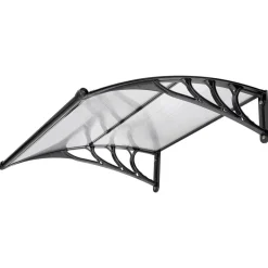 VEVOR Awnings for Door Entrance, 38 x 40 in, Exterior Front Door Window Awnings with Drainage & ABS Bracket, Rain Snow Sun Protection, Overhang Polycarbonate Door Canopy for Porch Patio, Clear