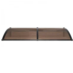VEVOR Awnings for Door Entrance, 38 x 78 in, Exterior Front Door Window Awnings with Drainage & Metal Bracket, Rain Snow Sun Protection, Overhang Polycarbonate Door Canopy for Porch Patio, Brown
