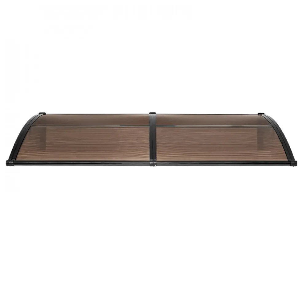 VEVOR Awnings for Door Entrance, 38 x 78 in, Exterior Front Door Window Awnings with Drainage & Metal Bracket, Rain Snow Sun Protection, Overhang Polycarbonate Door Canopy for Porch Patio, Brown