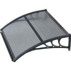 VEVOR Awnings for Door Entrance, 38 x 78 in, Exterior Front Door Window Awnings with Drainage & ABS Bracket, Rain Snow Sun Protection, Overhang Polycarbonate Door Canopy for Porch Patio, Smoky Gray