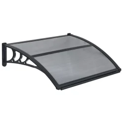 VEVOR Awnings for Door Entrance, 38 x 78 in, Exterior Front Door Window Awnings with Drainage & ABS Bracket, Rain Snow Sun Protection, Overhang Polycarbonate Door Canopy for Porch Patio, Smoky Gray