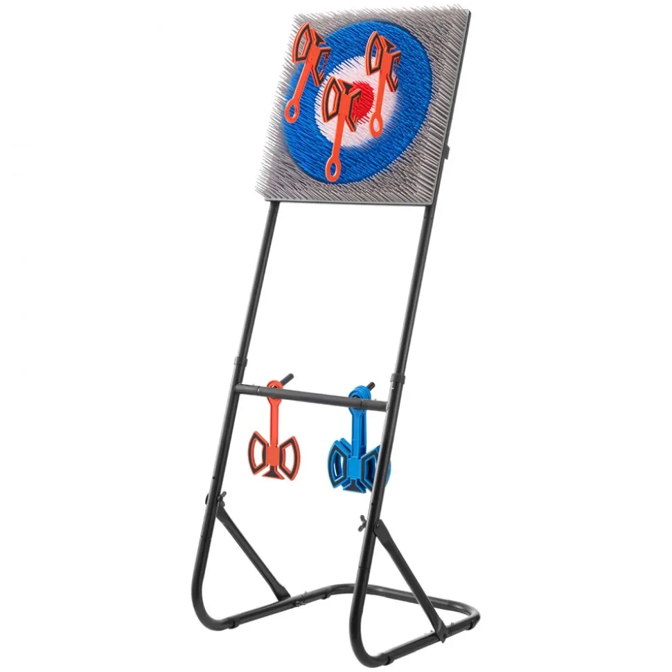 VEVOR Axe Throwing Game, Plastic Bristle Target with 8 Throwing Axes Set, Foldable Steel Frame, Easy to Store, Stable Placement for Indoor and Outdoor, Backyard, Yard and Carnival Games, Adults Kids