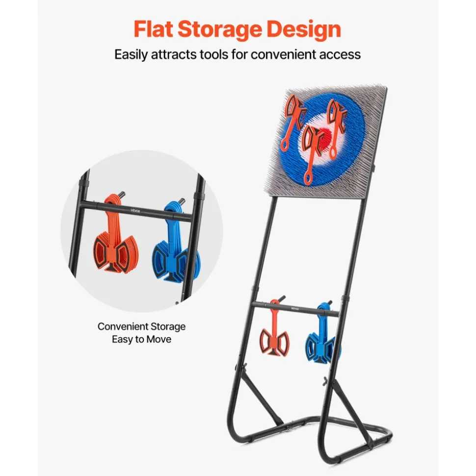 VEVOR Axe Throwing Game, Plastic Bristle Target with 8 Throwing Axes Set, Foldable Steel Frame, Easy to Store, Stable Placement for Indoor and Outdoor, Backyard, Yard and Carnival Games, Adults Kids