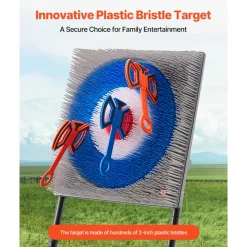 VEVOR Axe Throwing Game, Plastic Bristle Target with 8 Throwing Axes Set, Foldable Steel Frame, Easy to Store, Stable Placement for Indoor and Outdoor, Backyard, Yard and Carnival Games, Adults Kids