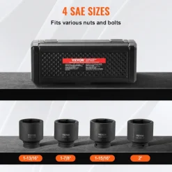 VEVOR Axle Nut Impact Socket Set, 1/2