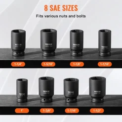 VEVOR Axle Nut Impact Socket Set, 3/4