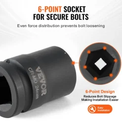 VEVOR Axle Nut Impact Socket Set, 3/4