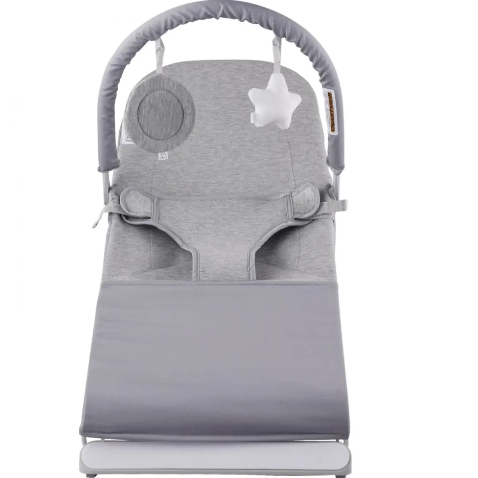 VEVOR Baby Bouncer, Folding Bouncer Seat for Babies 0-9 Months, Newborn Bouncer Chair with 2 Reclining Angles & Rotatable Toy Bar, Portable Infant Rocker with Travel Bag for Indoor Outdoor, Light Gray