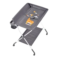 VEVOR Baby Changing Table, Foldable Diaper Change Station with Side Basket, Adjustable Height Portable Changing Table with Lockable Wheels, Multi-Functional Storage Organizer Nursery, Dark Gray