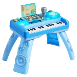 VEVOR Baby DJ Playset for Toddlers 1-3, Educational Musical Table Toys with 133 Sound Sources, Recording and LED DJ Turntable, Baby Activity Table for Birthday, Gift for Kids Aged 6+ Months