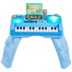 VEVOR Baby DJ Playset for Toddlers 1-3, Educational Musical Table Toys with 133 Sound Sources, Recording and LED DJ Turntable, Baby Activity Table for Birthday, Gift for Kids Aged 6+ Months